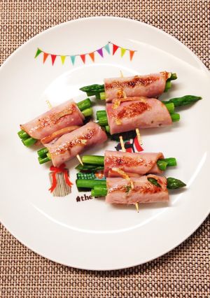 お弁当に！ハム巻アスパラのマヨ焼き-レシピのメイン写真