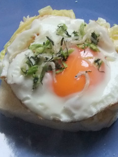エコパン❀野沢菜ちりめんのオープンサンド-レシピのメイン写真