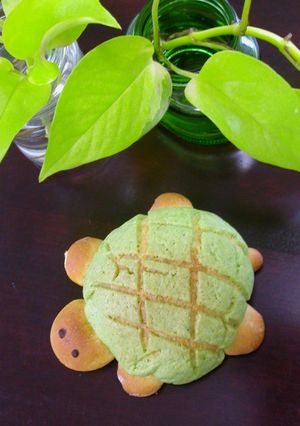 レンジパンで「かめメロンパン」♪-レシピのメイン写真