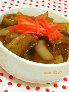 豚バラと玉ねぎ炒め(丼)-レシピのメイン写真