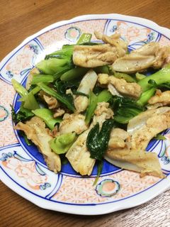 鳥軟骨と青梗菜の炒め-レシピのメイン写真