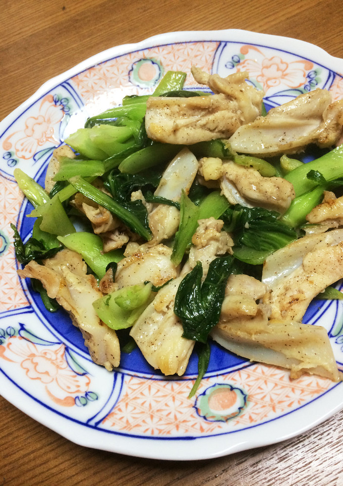 鳥軟骨と青梗菜の炒め-レシピのメイン写真