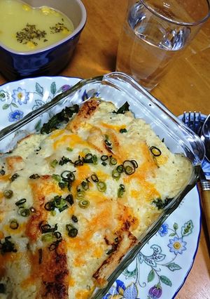 春菊とお揚げの簡単♪和風豆腐グラタン-レシピのメイン写真