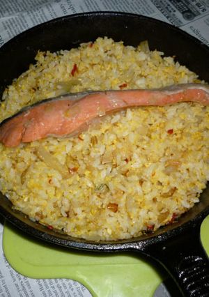 イシスキで紅鮭＋パラパラ炒飯-レシピのメイン写真