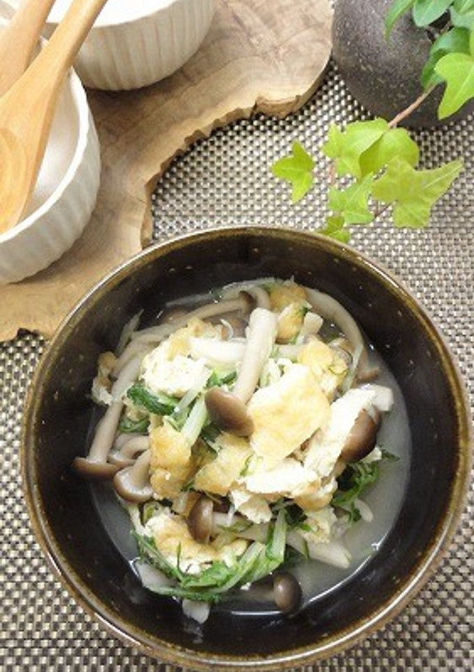 水菜とシメジと薄揚げの煮物-レシピのメイン写真