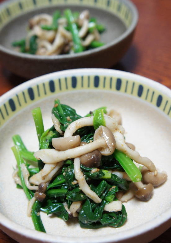 ほうれん草とぶなしめじの胡麻和え-レシピのメイン写真