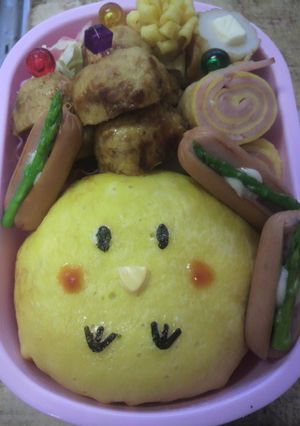 キャラ弁 簡単ひよこオムライス-レシピのメイン写真