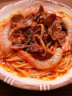 冷製パスタ!生海老の温&冷製ペスカトーレ-レシピのメイン写真