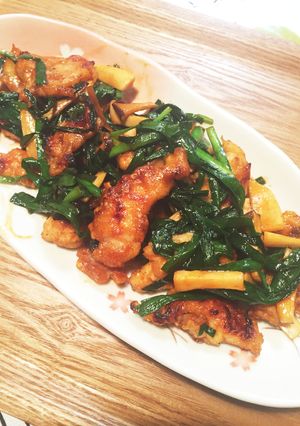 鶏ささみとニラのピリ辛炒め-レシピのメイン写真