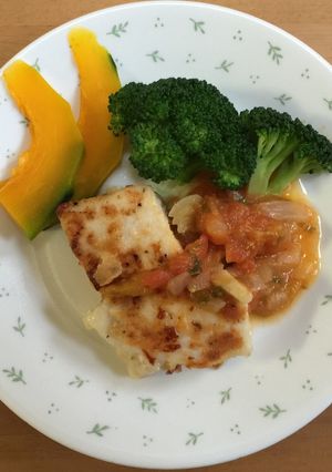 ビンチョウマグロソテー　トマトソース-レシピのメイン写真