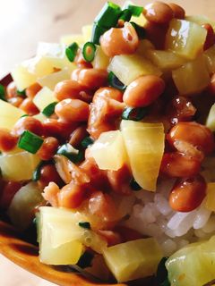 こりこりたくあん納豆ごはん-レシピのメイン写真
