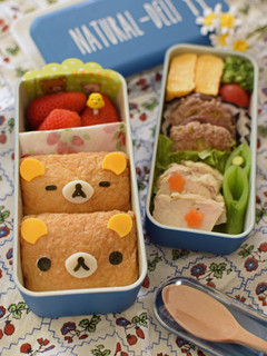 【キャラ弁】リラックマ稲荷弁当-レシピのメイン写真