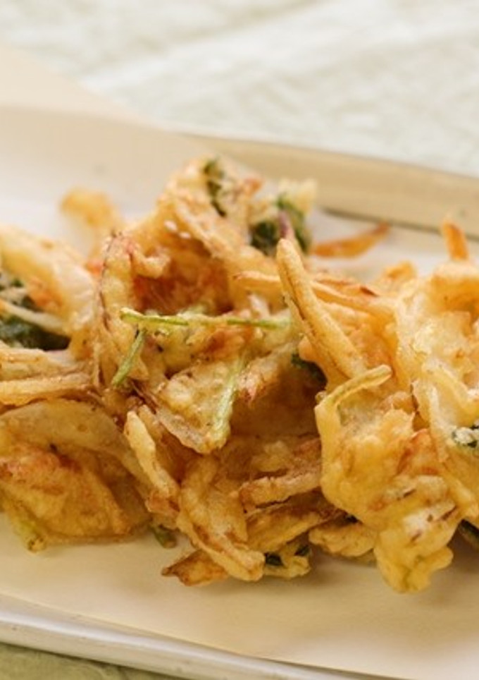お酢でサクッと！桜えびと春野菜のかき揚げ-レシピのメイン写真