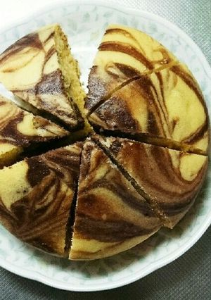 炊飯器deノンオイル豆腐入マーブルケーキ-レシピのメイン写真