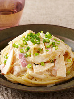 豆乳で作るクリームスパゲッティ-レシピのメイン写真