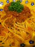 我が家のミートソーススパゲティ