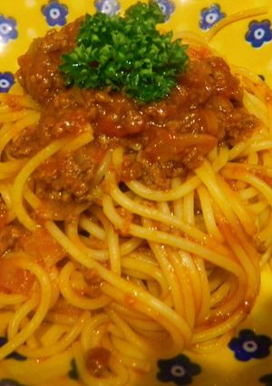 我が家のミートソーススパゲティ-レシピのメイン写真