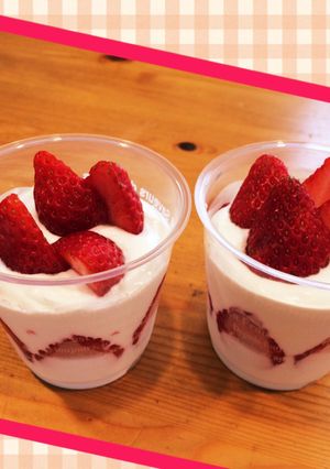 水切りヨーグルで♡苺のレアチーズケーキ-レシピのメイン写真
