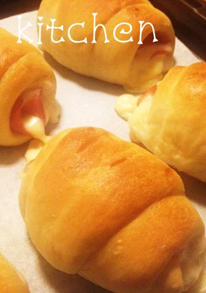 ハムとチーズで、手ごねで簡単調理パン-レシピのメイン写真