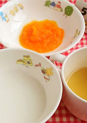保育園離乳食 ５～６か月ごろ①人参南瓜-レシピのメイン写真