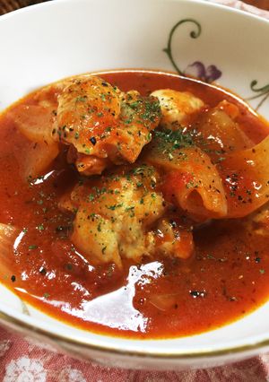 簡単！鶏モモ肉のトマトソース煮-レシピのメイン写真
