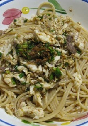 にらジャンで白身魚のパスタ-レシピのメイン写真