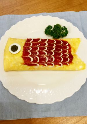 こどもの日に！こいのぼりオムライス-レシピのメイン写真