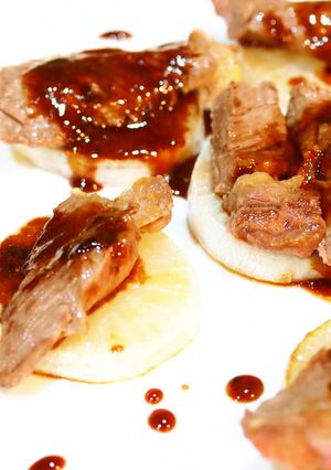 照り焼きソースで頂く牛肉と大根のステーキ-レシピのメイン写真