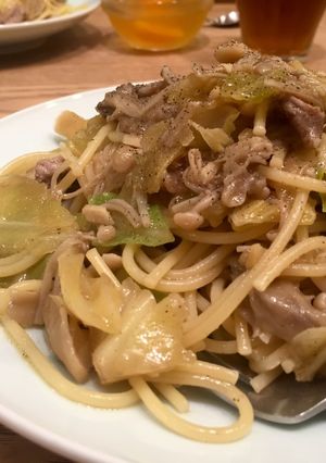 キャベツと豚肉ときのこのパスタ-レシピのメイン写真