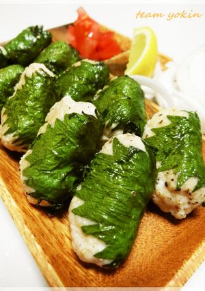 鶏ひき肉の青しそ巻焼-レシピのメイン写真