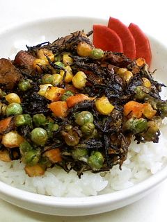 ひじき煮リメイク かき揚げ丼-レシピのメイン写真