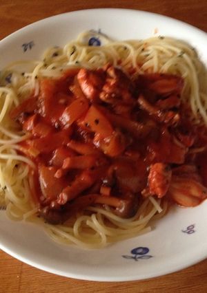トマトジュースから作る！トマトのパスタ-レシピのメイン写真