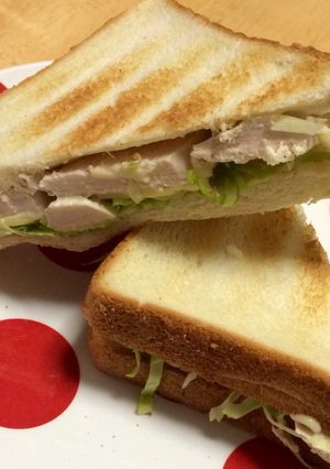 茹で鶏のサンドイッチ-レシピのメイン写真