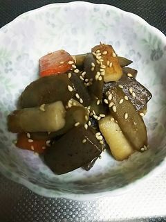 ごぼうとこんにゃくの甘辛炒め-レシピのメイン写真