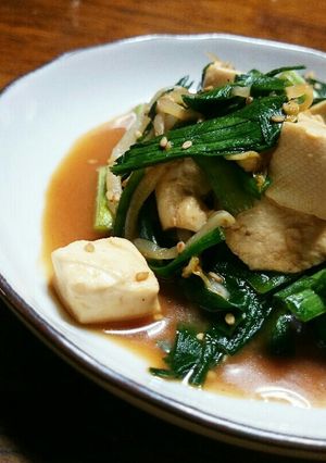 ヘルシー♪豆腐とニラのコチュジャン炒め-レシピのメイン写真