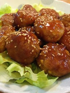 ふわふわ〜♡豆腐肉団子の甘酢あんかけ-レシピのメイン写真