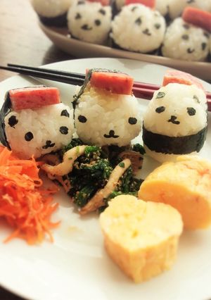 パンダ★スパムおにぎり-レシピのメイン写真