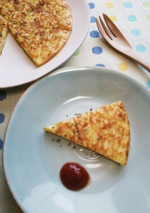半田そうめんリメイク☆オムレツ風おやき-レシピのメイン写真