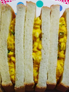 カボチャの煮物と卵でカボたまサンド♪-レシピのメイン写真