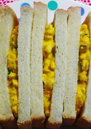カボチャの煮物と卵でカボたまサンド♪-レシピのメイン写真