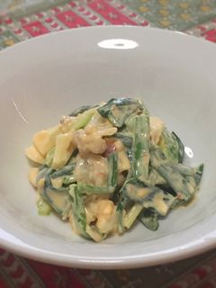 ワケギと豚肉のピリ辛マヨネーズ和え-レシピのメイン写真