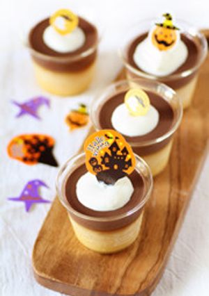 かぼちゃとチョコの2色プリン-レシピのメイン写真