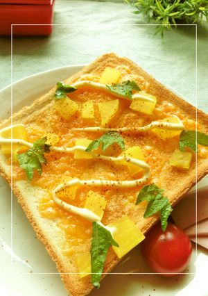 カリポリ沢庵×チェダートースト-レシピのメイン写真