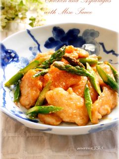 鶏むね肉とアスパラのみそ炒め-レシピのメイン写真