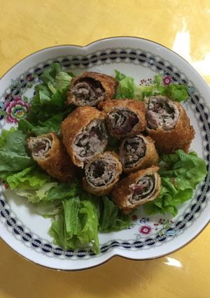 お弁当にも☆豚薄切り肉の梅しそロールカツ-レシピのメイン写真