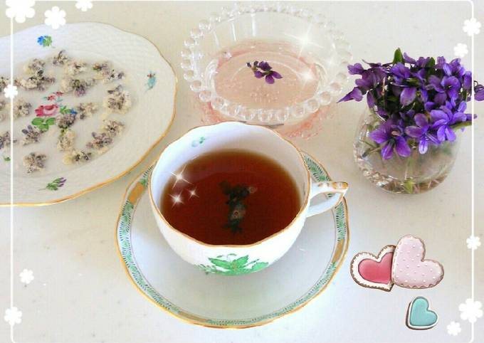 すみれの砂糖漬け♥ by G♥かなかな 【クックパッド】 簡単おいしい  