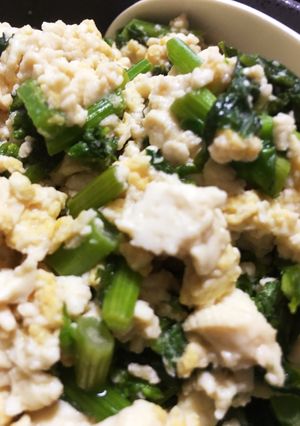 菜のはなの炒り豆腐風-レシピのメイン写真