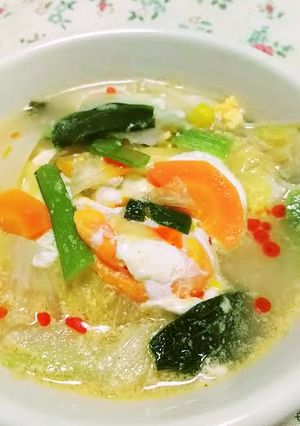 ☆豆乳クラム坦坦野菜スープ☆コクがあり!-レシピのメイン写真