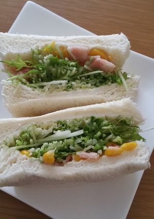 水菜サンドイッチ-レシピのメイン写真
