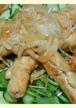 鳥胸肉のオクラロール サラダ仕立て-レシピのメイン写真